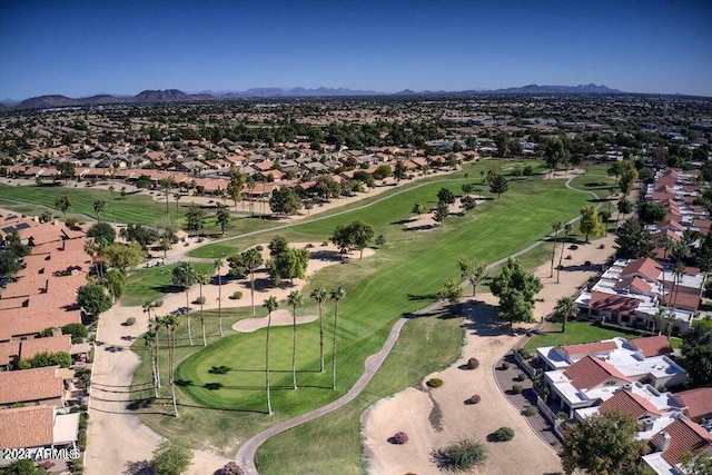 drone / aerial view with a mountain view