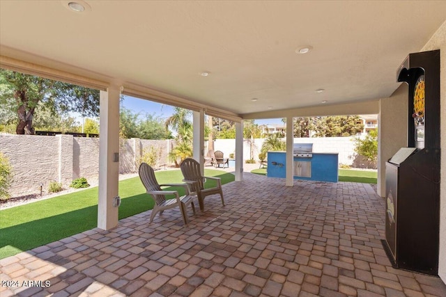 view of patio featuring area for grilling