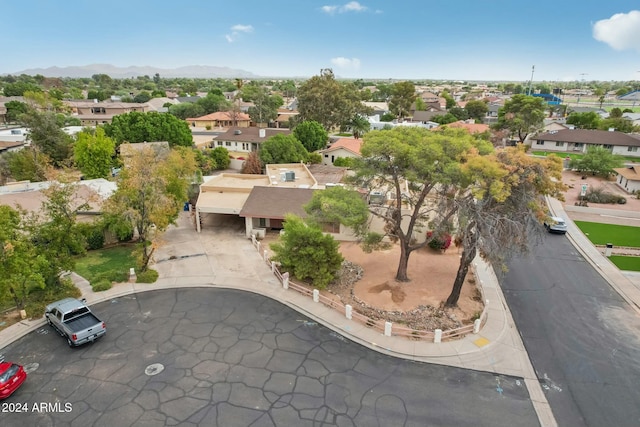 bird's eye view with a mountain view