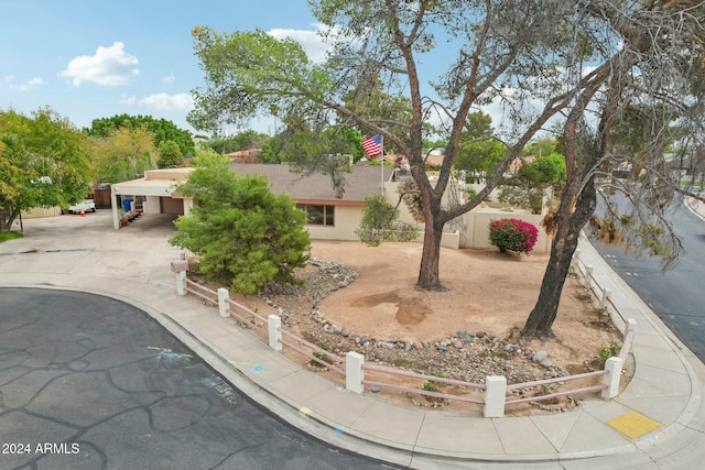 view of front of house with a carport