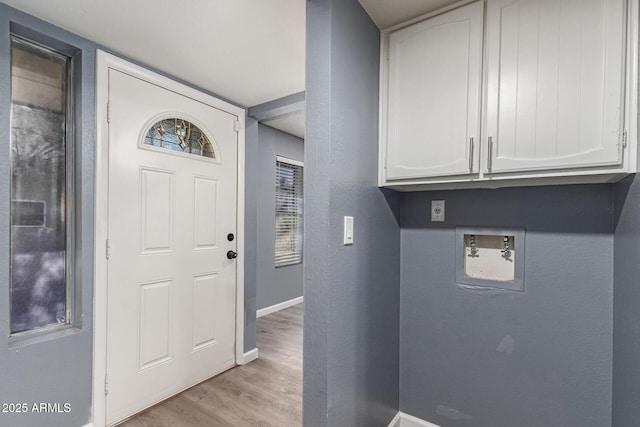 foyer entrance featuring light hardwood / wood-style floors