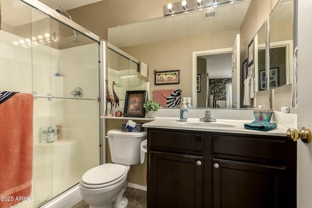 6031 N Milano Ct, Litchfield Park, AZ 85340 - full bath featuring toilet, vanity, a shower stall, and tile patterned floors