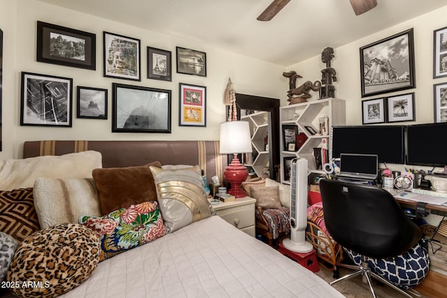 6031 N Milano Ct, Litchfield Park, AZ 85340 - bedroom with an office area and a ceiling fan