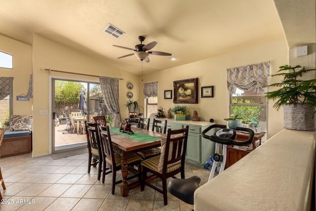 6031 N Milano Ct, Litchfield Park, AZ 85340 - dining area with ceiling fan and light tile patterned flooring