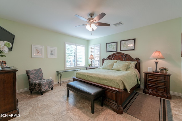 bedroom with ceiling fan