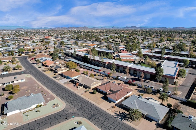 bird's eye view featuring a mountain view