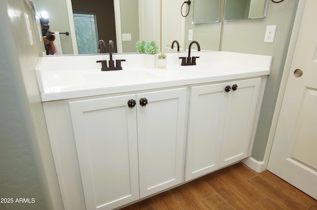 2150 W Alameda Rd Unit 1109, Phoenix, AZ 85085 - bathroom with wood finished floors and double vanity