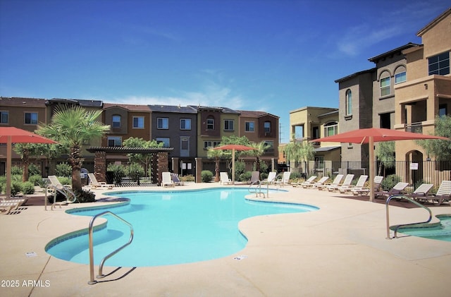 2150 W Alameda Rd Unit 1109, Phoenix, AZ 85085 - community pool with fence, a residential view, a patio area, and a pergola