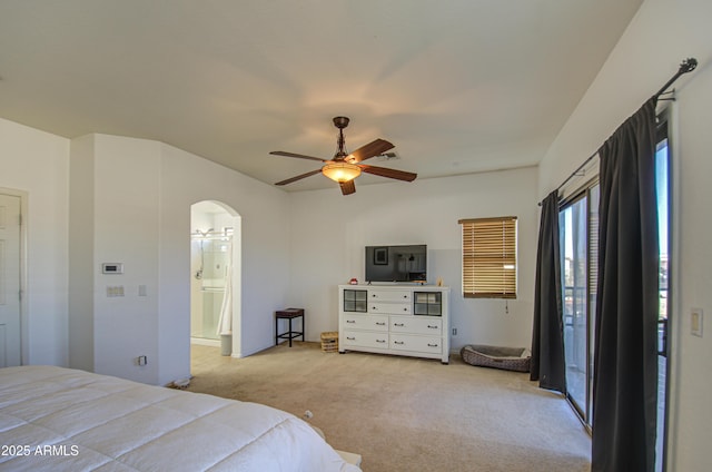 2325 S 88th Dr, Tolleson, AZ 85353 - carpeted bedroom with ceiling fan and connected bathroom