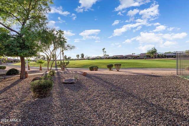 view of property's community featuring a lawn