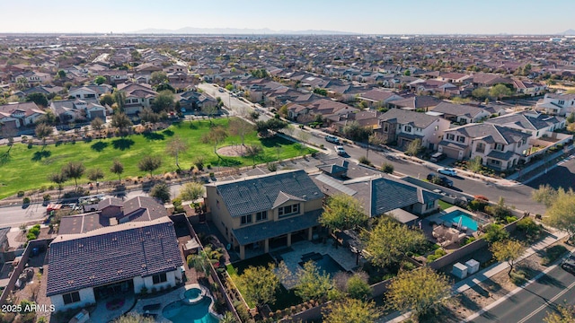 aerial view with a residential view