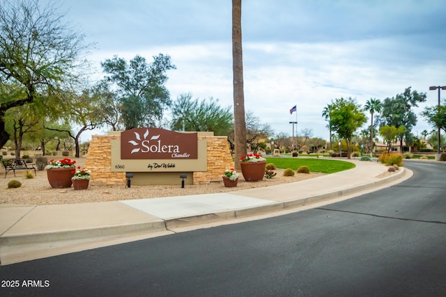 view of community sign