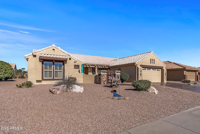 view of front of house with a garage