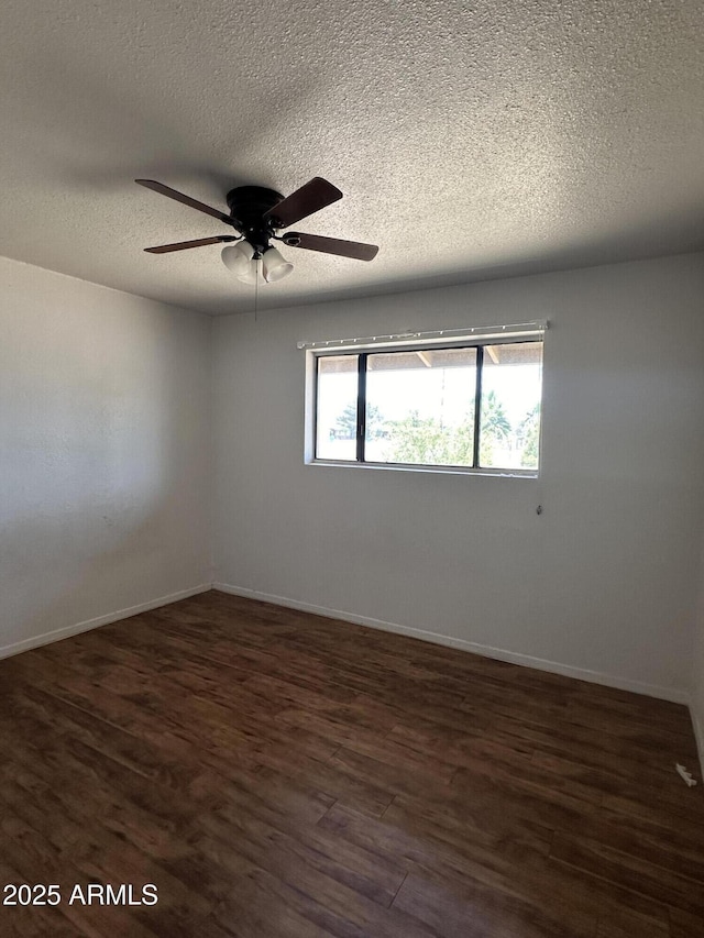 8944 N 17th Ln, Phoenix, AZ 85021 - spare room featuring ceiling fan, baseboards, wood finished floors, and a textured ceiling