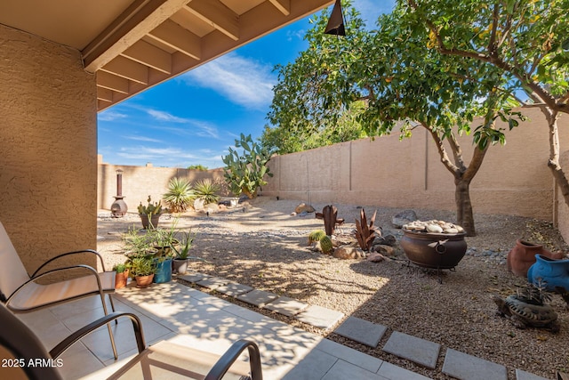 view of patio / terrace with a fenced backyard