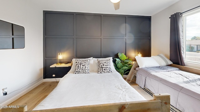 bedroom featuring light wood-type flooring