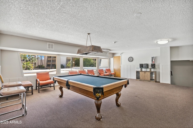7625 E Camelback Rd Unit B226, Scottsdale, AZ 85251 - game room featuring carpet, pool table, and a textured ceiling