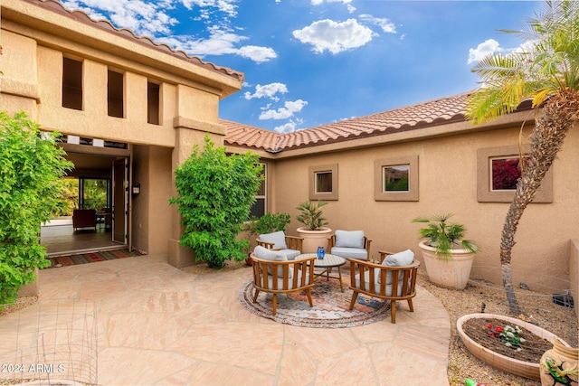 view of patio / terrace featuring an outdoor living space