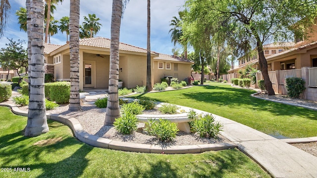 view of yard with fence