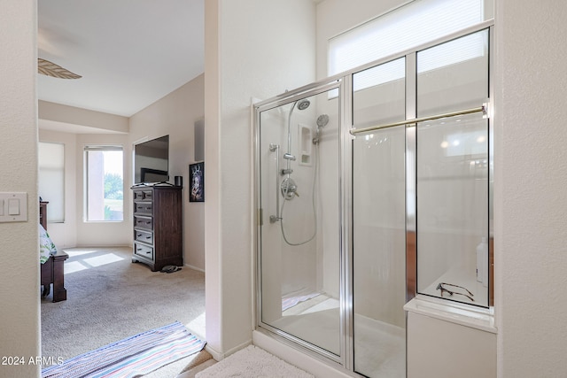 bathroom with an enclosed shower