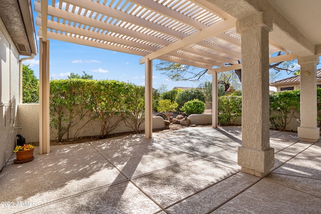 view of patio with a pergola