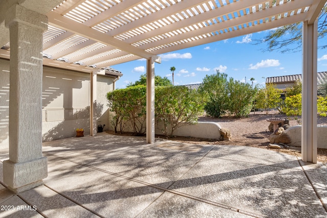 view of patio with a pergola