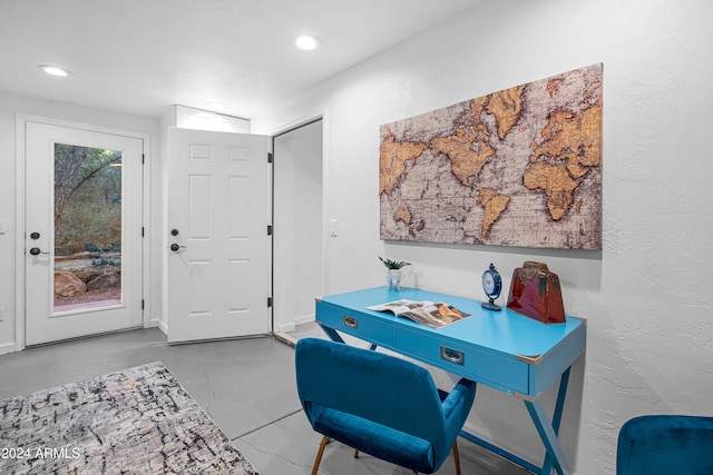 office featuring concrete flooring