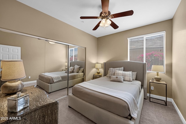 10623 E Acacia Dr, Scottsdale, AZ 85255 - bedroom with ceiling fan, carpet flooring, and baseboards