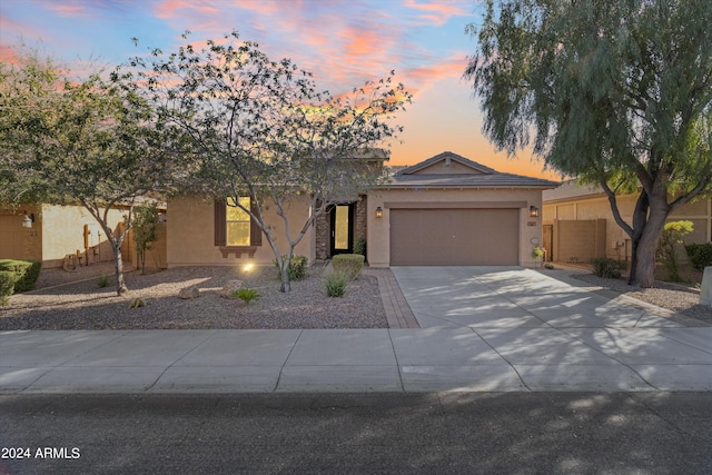 view of front of house with a garage