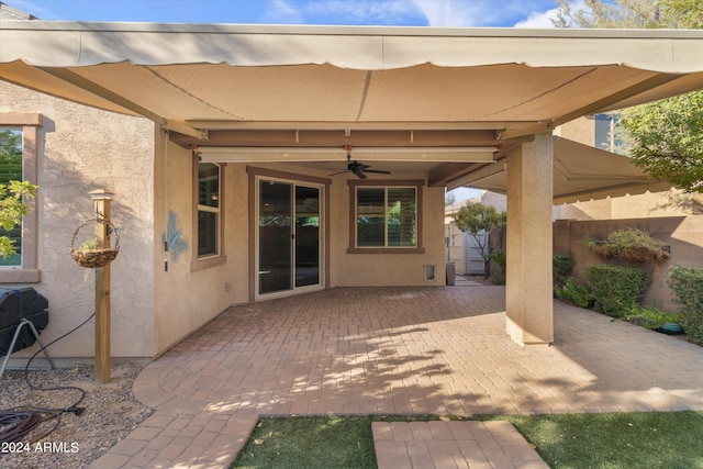 view of patio with ceiling fan