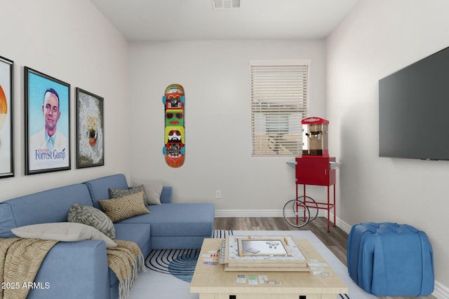 living room featuring wood-type flooring