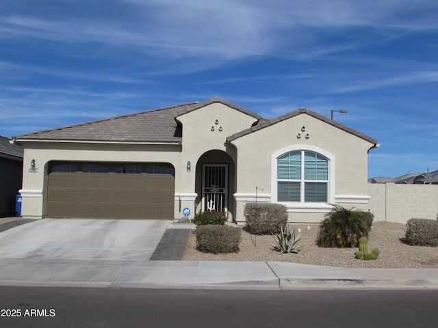 view of front of house with a garage