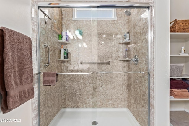 bathroom featuring walk in shower