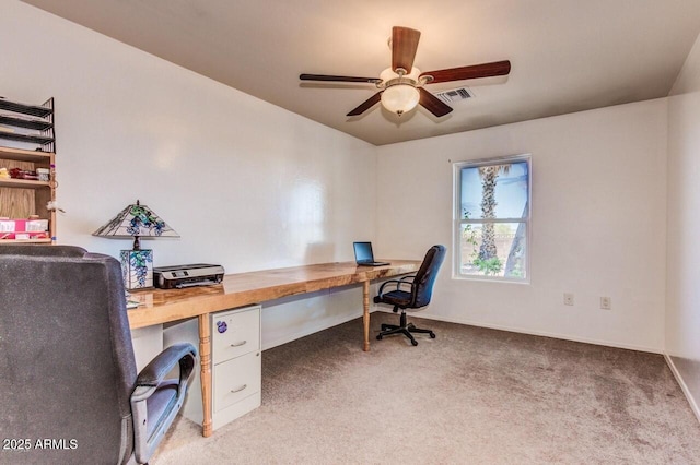 28648 N 165th Ave, Surprise, AZ 85387 - home office with ceiling fan, light colored carpet, and baseboards