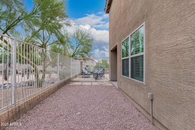 view of yard with a patio area and fence