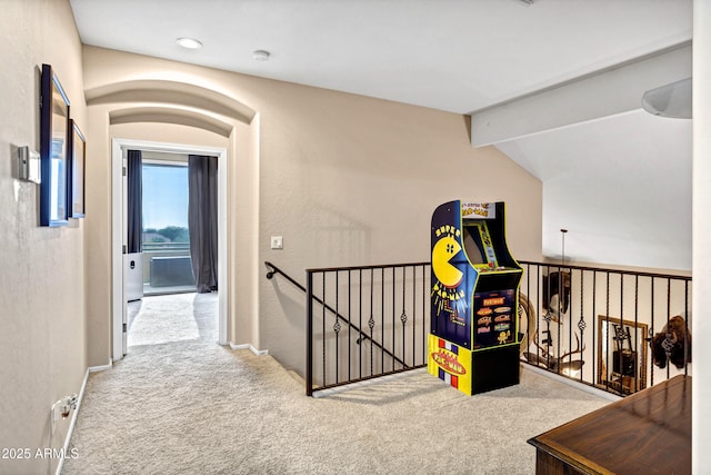 2758 N Sterling, Mesa, AZ 85207 - hall featuring an upstairs landing, carpet, and baseboards