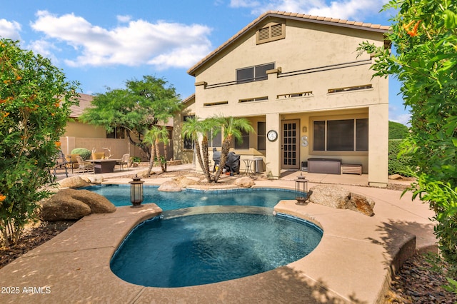 2758 N Sterling, Mesa, AZ 85207 - view of swimming pool featuring a patio and a pool with connected hot tub