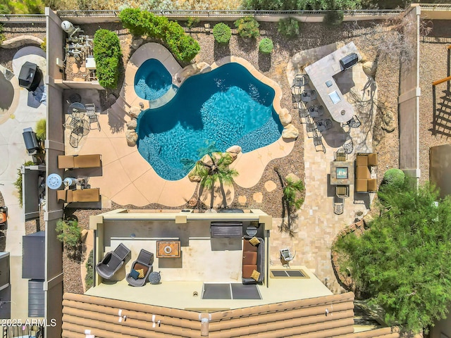2758 N Sterling, Mesa, AZ 85207 - view from above of property featuring a pool
