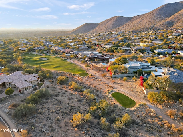 bird's eye view with a mountain view