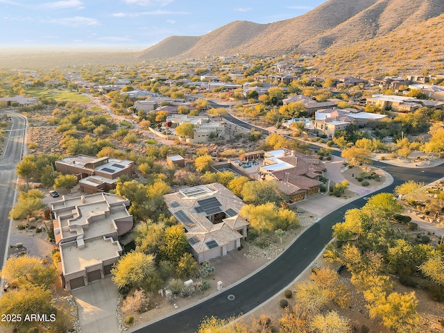 aerial view featuring a mountain view