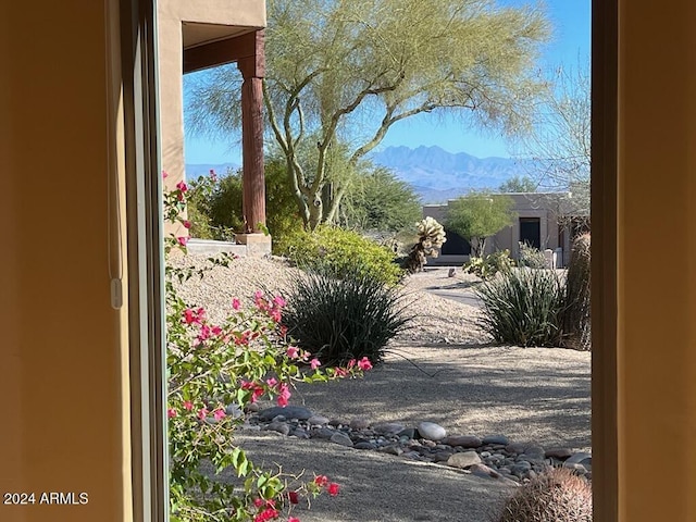 doorway with a mountain view