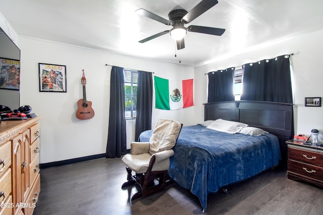 706 E Roosevelt Ave, Buckeye, AZ 85326 - bedroom featuring wood finished floors, crown molding, a ceiling fan, and baseboards