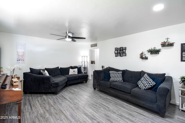 706 E Roosevelt Ave, Buckeye, AZ 85326 - living area featuring wood finished floors and a ceiling fan