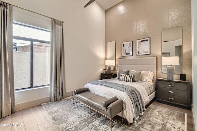 bedroom featuring light hardwood / wood-style flooring