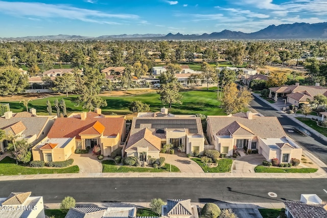 bird's eye view featuring a mountain view