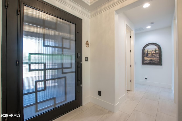 16772 W Cypress St, Goodyear, AZ 85395 - corridor featuring baseboards, recessed lighting, and ornamental molding