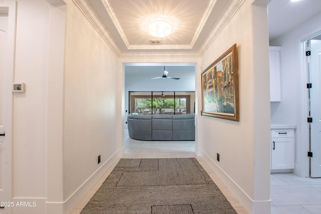 16772 W Cypress St, Goodyear, AZ 85395 - hall featuring ornamental molding, light tile patterned floors, and baseboards