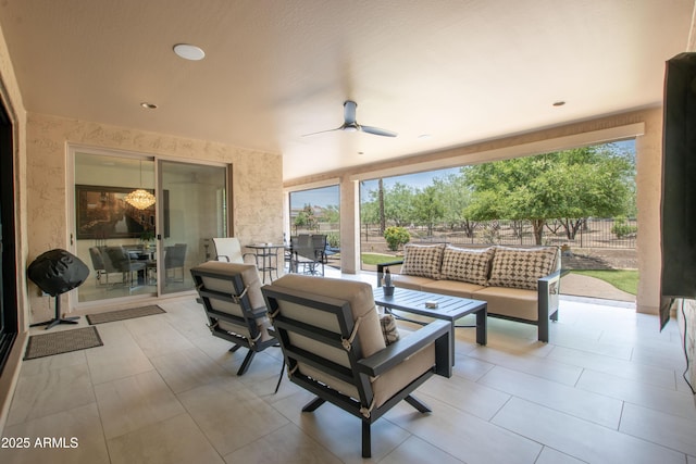 16772 W Cypress St, Goodyear, AZ 85395 - view of patio / terrace featuring an outdoor living space, ceiling fan, and outdoor dining area