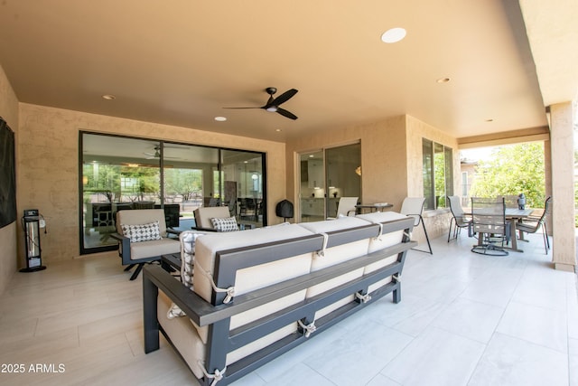 16772 W Cypress St, Goodyear, AZ 85395 - view of patio with outdoor dining space, an outdoor living space, and ceiling fan