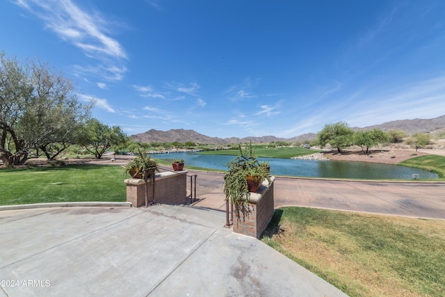 view of water feature featuring a mountain view